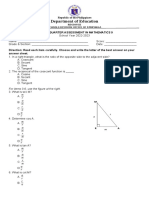 Fourth Quarter Assessment in Mathematics 9