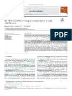 The Effect of Mindfulness Training On Executive Function in Youth With Depression