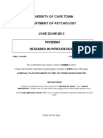 Psy2006f June Exam Paper, 2013