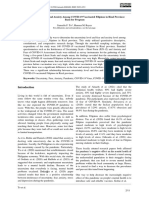 Uncertainty, and Fear and Anxiety Among COVID-19 Vaccinated Filipinos in Rizal Province:Basis For Program