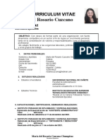 María Del Rosario Cuzcano Chumpitaz: Curriculum Vitae