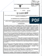 Decreto 1421 Del 29 de Agosto de 2017