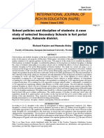 School Policies and Discipline of Students A Case Study of Selected Secondary Schools in Fort Portal Municipality, Kabarole District.