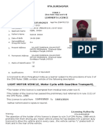 Learner'S Licence PB06 /0012549/2023: Rta, Gurdaspur