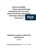 Naskah Akademik Wadah Penyuluhan Pertanian (Organisasi Dan Tata Kerja Badan Pelaksana Penyuluhan Pertanian, Perikanan Dan Kehutanan)