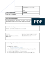 Lesson Plan - Linear Equation in One Variable