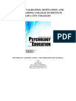 Academic Validation, Motivation, and Anxiety Among College Students in Lipa City Colleges