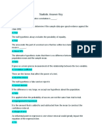 Statistic Answer Key