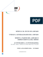 Módulo 20. Juicio de Amparo Unidad 1. Generalidades Del Amparo Sesión 2. Partes Del Amparo E Improcedencia Del Mismo Actividades 1, 2 E Integradora