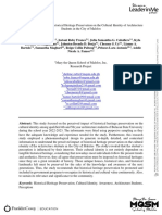 The Perceived Impact of Historical Heritage Preservation On The Cultural Identity of Architecture Students in The City of Malolos