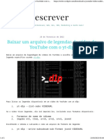 Baixar Um Arquivo de Legendas de Vídeo Do YouTube Com o Yt-Dlp