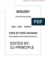 Biology 2001 - 2016 Paper 2 DJ Principle