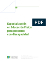 Plan Especializacion en Educacion Fisica para Personas Con Discapacidad