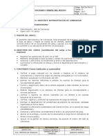 Funciones y Perfil - Asistente Administrativo de Cobranzas