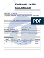 Tata Finance Limited Employee Joining Form 2023