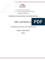 HDL Lab Manual: Anandanagar, Bangalore-24