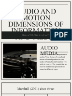 Audio and Motion Dimensions of Information and Media