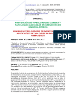 Prevención de Hiperlordosis Lumbar Y Patologías Asociadas en Gimnastas de Gimnasia Rítmica