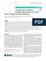 Assessment of Needle Stick and Sharp Injuries Among Health Care Workers in Central Zone of Tigray, Northern Ethiopia