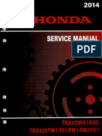 2014 Honda Rancher 420 Service Manual Repair 2014 Trx420