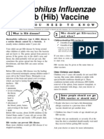 Type B (Hib) Vaccine: Haemophilus Influenzae