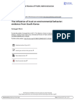 Moon-The Influence of Trust On Environmental Behavior Evidence From South Korea2017