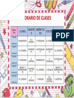 Horario de Clases. Modelo