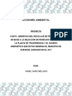 Costo y Beneficio Del Reciclaje en Base A La Generación de Residuos Sólidos en El Municipio de Durango