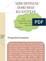 Hadis Ditinjau Dari Segi Kuantitas