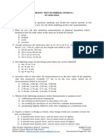 General Physics 1 Diagnostic Test