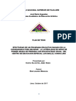 Lateralidad en Niños Con Discapacidad Visual Plan de Tesis