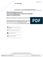 Removal of Glyphosate and Aminomethylphosphonic Acid From Synthetic Water by Nanofiltration