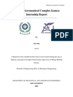 Pakistan Aeronautical Complex Kamra Internship Report