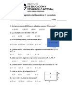 Prueba Diagnóstica de Matemáticas 3