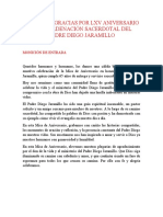 Acción de Gracias Por LXV Aniversario de La Ordenación Sacerdotal Del Padre Diego Jaramillo