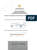 10.2 Taller #10 Flexion. Diagramas de Fuerza Cortante y Momento Flexionante