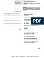 Focus1 2E Unit Test Dictation Listening Reading Unit6 GroupA