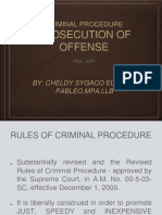 Criminal Procedure: Prosecution of Offense