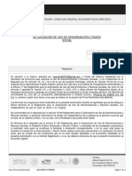 Autorización de Uso de Denominación o Razón Social - Trozos de Sabor S.A. de C.V.