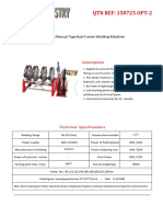 Technical Parameter of Butt Fusion Welding Machines