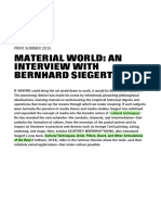 MATERIAL WORLD - AN INTERVIEW WITH BERNHARD SIEGERT - Artforum International