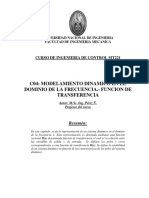 C04 Modelamiento Dinamico en El Dominio de La Frecuencia, Funcion de Transferencia