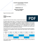 Comunicado No. 03 Inicio de Alternancia