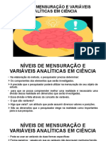 Níveis de MensuraÇÃo e VariÁveis AnalÍticas em CiÊncia