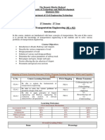 Course Outline Transportation Engineering