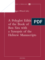 Renate Egger-Wenzel, A Polyglot Edition of The Book of Ben Sira