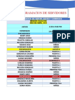 Cronograma de Servidores Mes de Abril