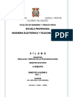 Silabo Regulacion Del Mercado de Las Telecomunicaciones - 2023