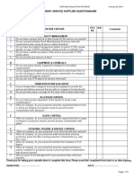 Laundry Service Supplier Evaluation Form - SAMPLE