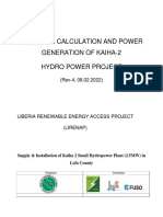 Calculation of The Net Head and Power Generation